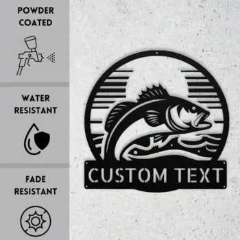 Personalized Bass Fish Metal Sign