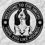 Personalized Basset Hound Dog Metal Sign