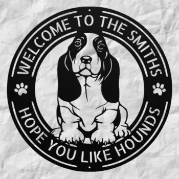 Personalized Basset Hound Dog Metal Sign