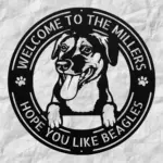 Personalized Beagle Dog Metal Sign