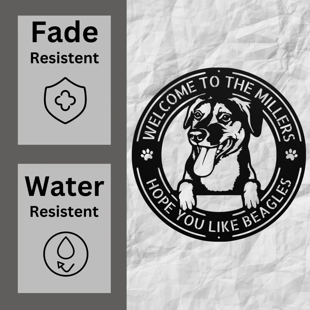 Personalized Beagle Dog Metal Sign Personalized Beagle Dog Metal Sign