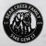 Personalized Bear Metal Art Sign