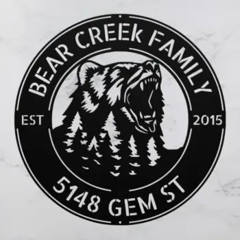 Personalized Bear Metal Art Sign