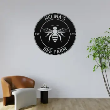 Personalized Bee Metal Sign