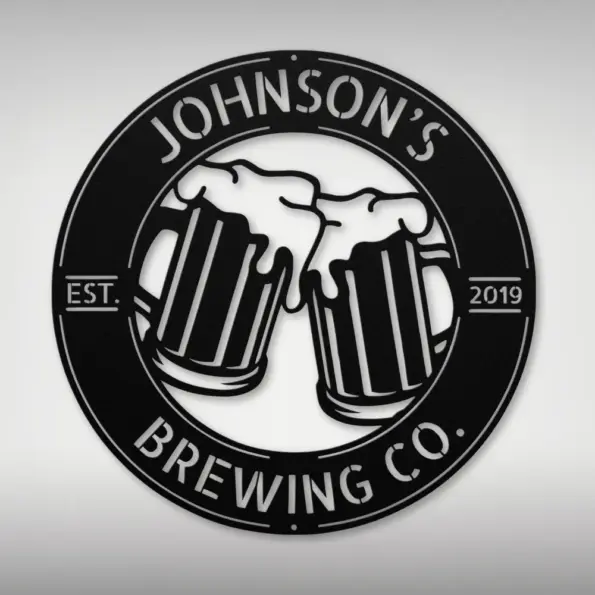 Personalized Beer Glasses Metal Sign