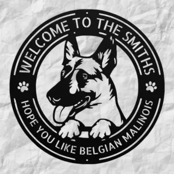 Personalized Belgian Malinois Metal Sign