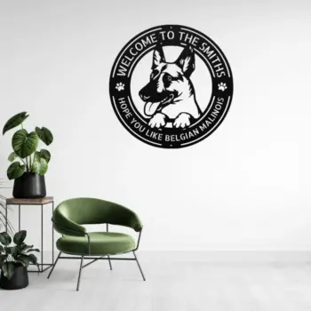 Personalized Belgian Malinois Metal Sign