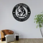 Personalized Bernard Dog Metal Art Sign