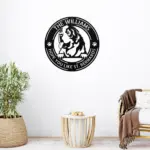 Personalized Bernard Dog Metal Art Sign