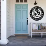 Personalized Bernard Dog Metal Art Sign