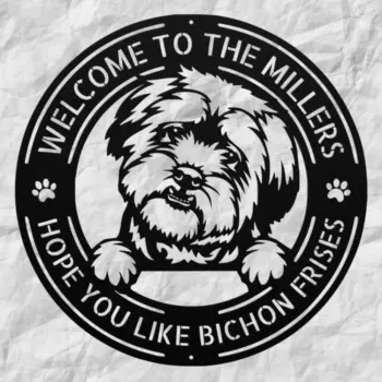 Personalized Bichon Frise Dog Metal Sign