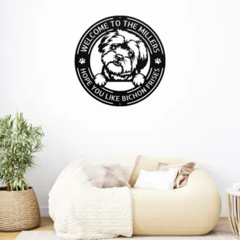 Personalized Bichon Frise Dog Metal Sign