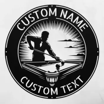Personalized Billiards Player Metal Sign