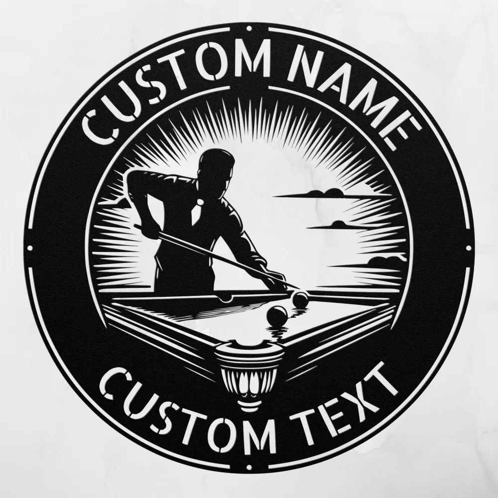 Personalized Billiards Player Metal Sign Personalized Billiards Player Metal Sign