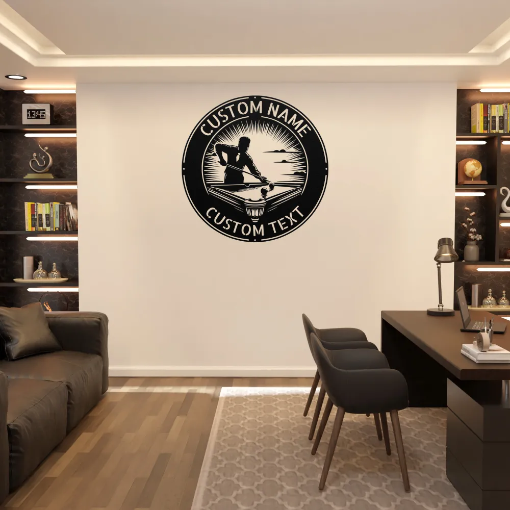 Personalized Billiards Player Metal Sign Personalized Billiards Player Metal Sign