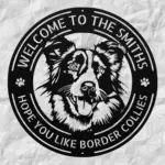Personalized Border Collie Dog Metal Sign