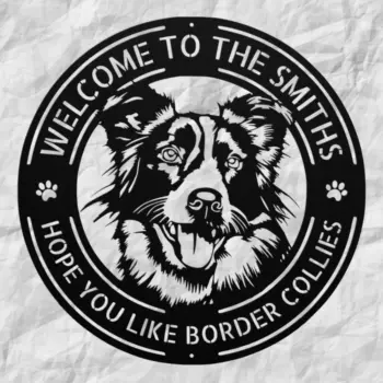 Personalized Border Collie Dog Metal Sign