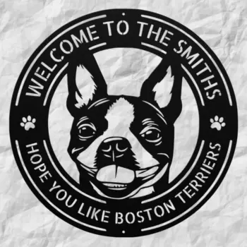 Personalized Boston Terrier Metal Sign