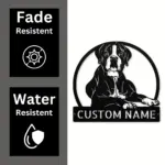 Personalized Boxer Dog Metal Art Sign