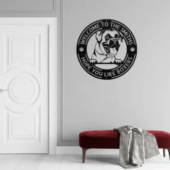 Personalized Boxer Dog Metal Sign