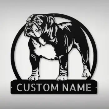 Personalized British Bulldog Metal Sign