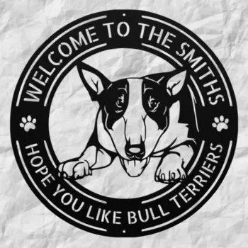 Personalized Bull Terrier Dog Metal Sign