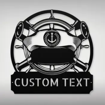 Personalized Captain Cap Metal Sign