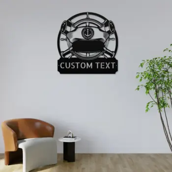 Personalized Captain Cap Metal Sign