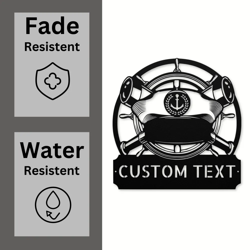 Personalized Captain Cap Metal Sign Personalized Captain Cap Metal Sign