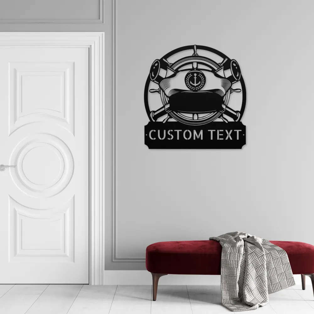 Personalized Captain Cap Metal Sign Personalized Captain Cap Metal Sign