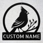 Personalized Cardinal Bird Metal Sign