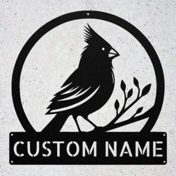 Personalized Cardinal Bird Metal Sign