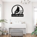 Personalized Cardinal Bird Metal Sign