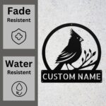 Personalized Cardinal Bird Metal Sign
