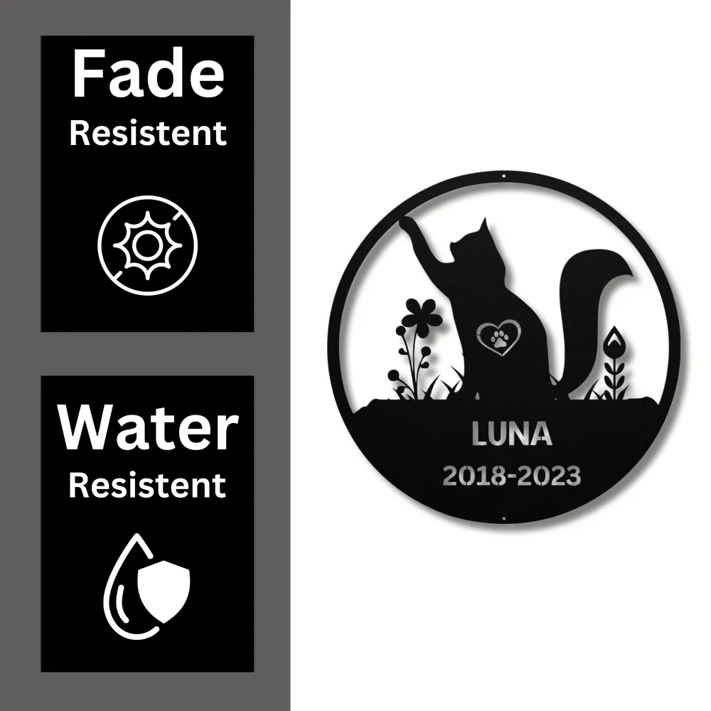 Personalized Cat Memorial Metal Sign Personalized Cat Memorial Metal Sign