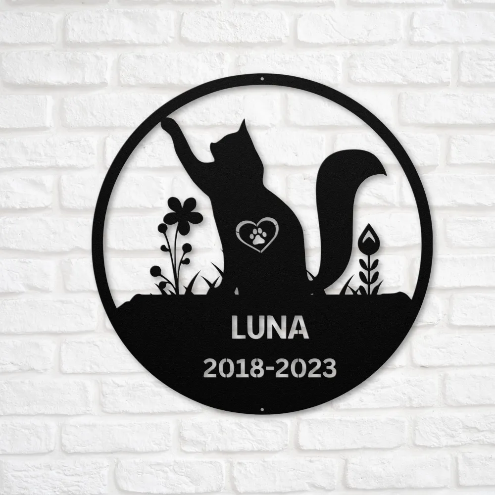 Personalized Cat Memorial Metal Sign Personalized Cat Memorial Metal Sign