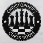 Personalized Chess Metal Sign