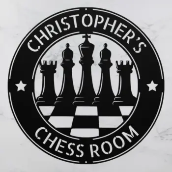 Personalized Chess Metal Sign