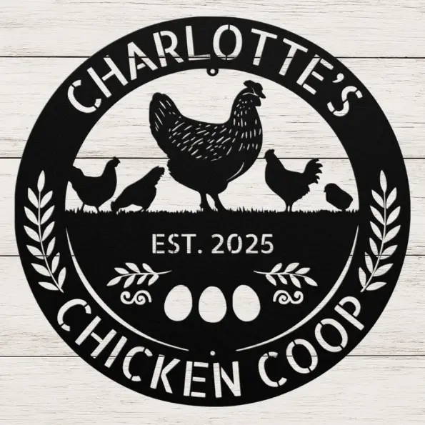 Personalized Chicken Coop Metal Sign
