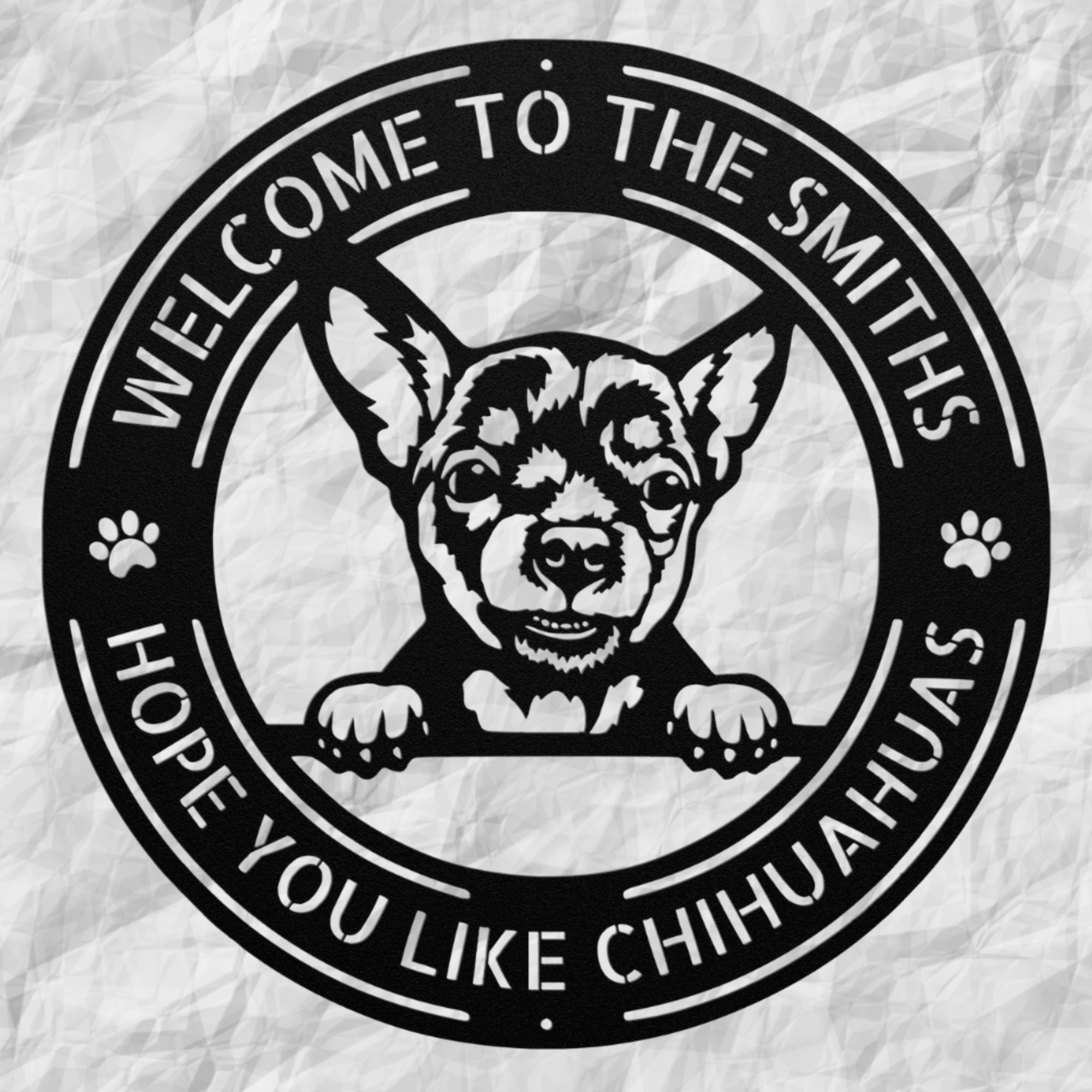 Personalized Chihuahua Dog Metal Sign Personalized Chihuahua Dog Metal Sign