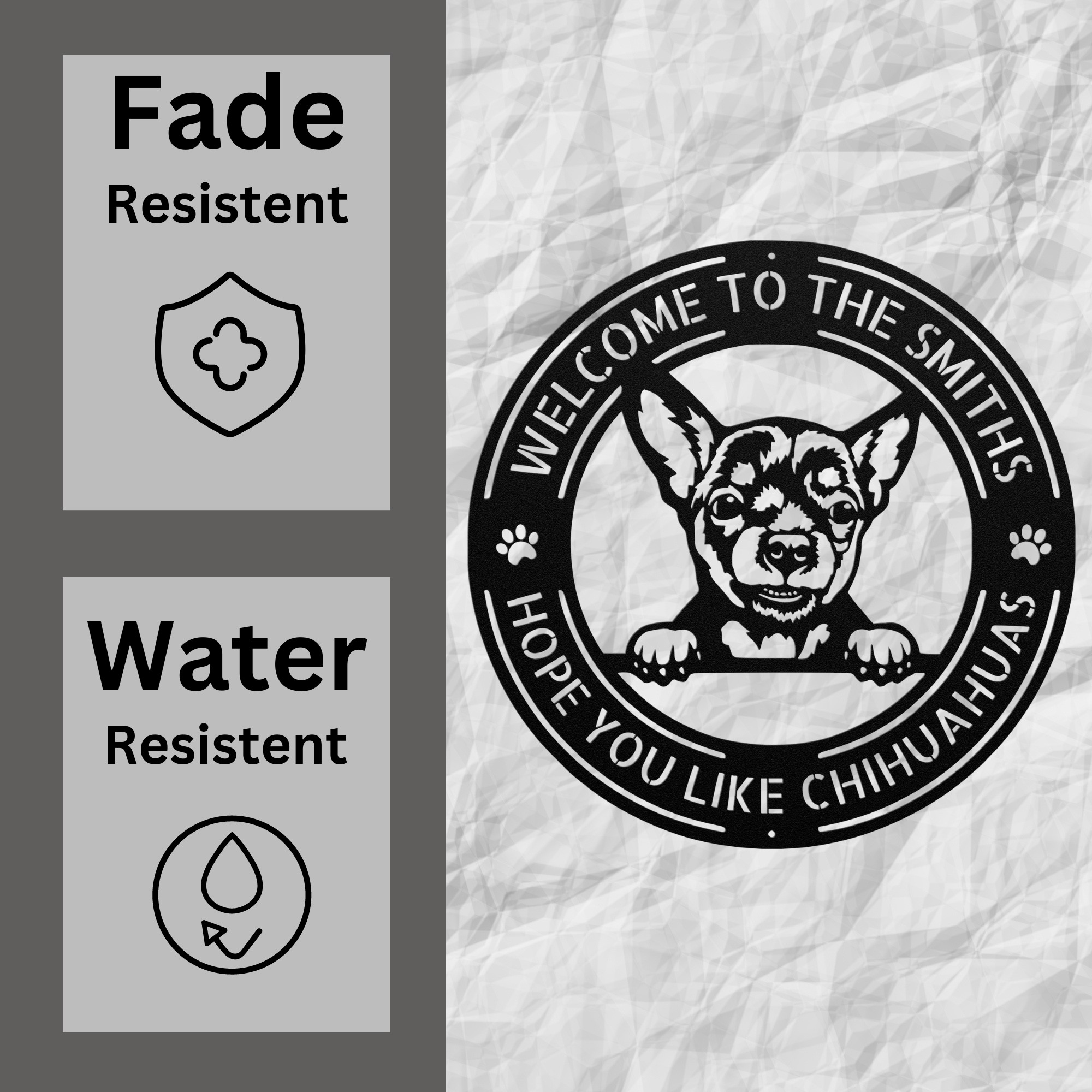 Personalized Chihuahua Dog Metal Sign Personalized Chihuahua Dog Metal Sign