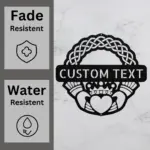 Personalized Claddagh Crest Metal Sign