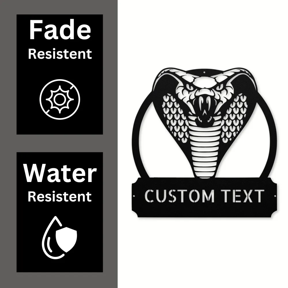 Personalized Cobra Metal Sign Personalized Cobra Metal Sign