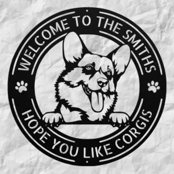 Personalized Corgi Dog Metal Sign