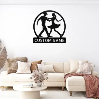 Personalized Couple Dancing Metal Sign