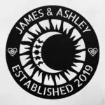 Personalized Couple Moon Sun Metal Sign