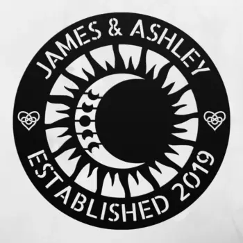 Personalized Couple Moon Sun Metal Sign