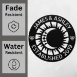 Personalized Couple Moon Sun Metal Sign