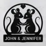 Personalized Couple Mouse Metal Sign