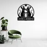 Personalized Couple Mouse Metal Sign